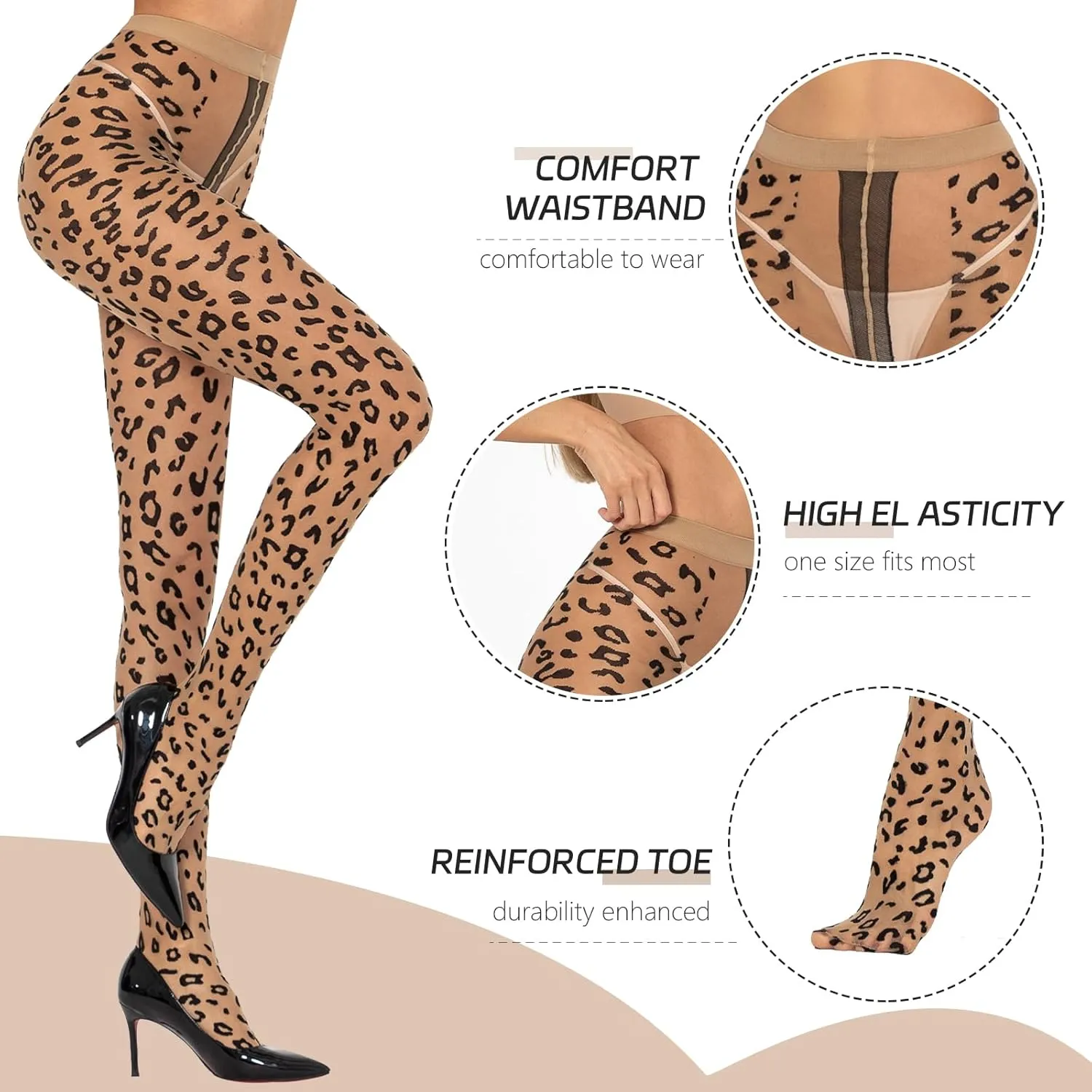 MANZI 20D Polka Dot Tights for Women Patterned Stockings for Women Sheer Ultra Thin High Waist Pantyhose