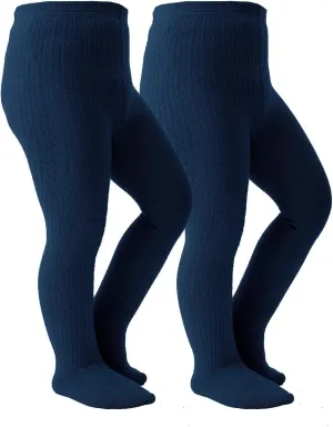 Marchare Baby Girls Tights Cable Knit Solid Leggings Winter Warm Stockings For Toddler Girls 2/3 Pack 2-10 Years