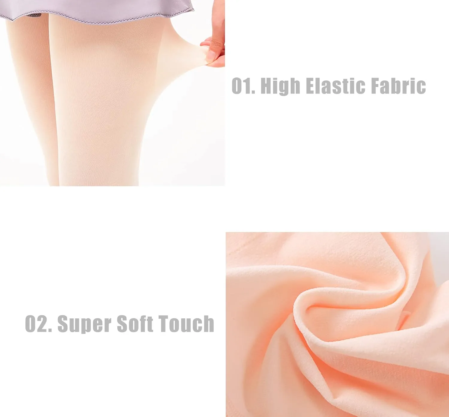MdnMd Ultra Soft Girls Ballet Dance Tights Footed Ballet Stockings for Toddler Kids