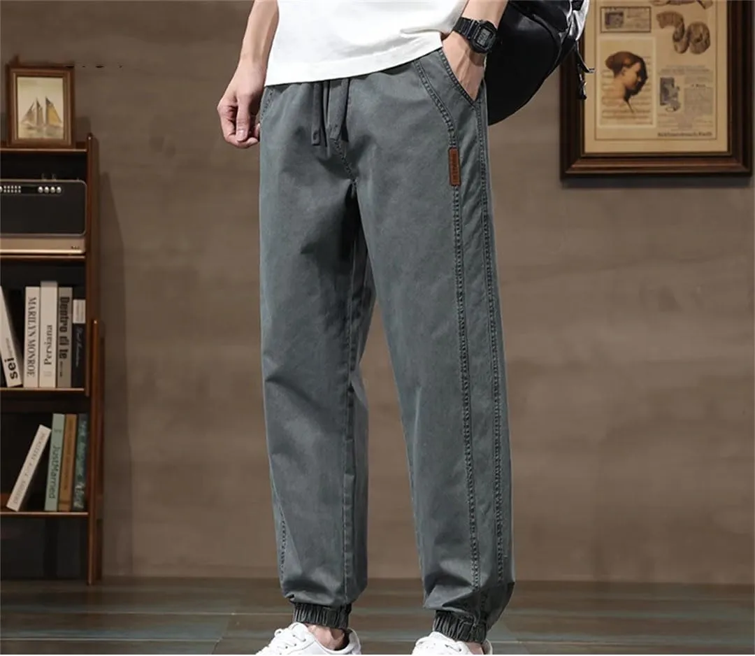 Men's ArmyEN8 Pants Summer Vintage Cotton Trousers Loose Korean Harem Pantalones Cargo Pants