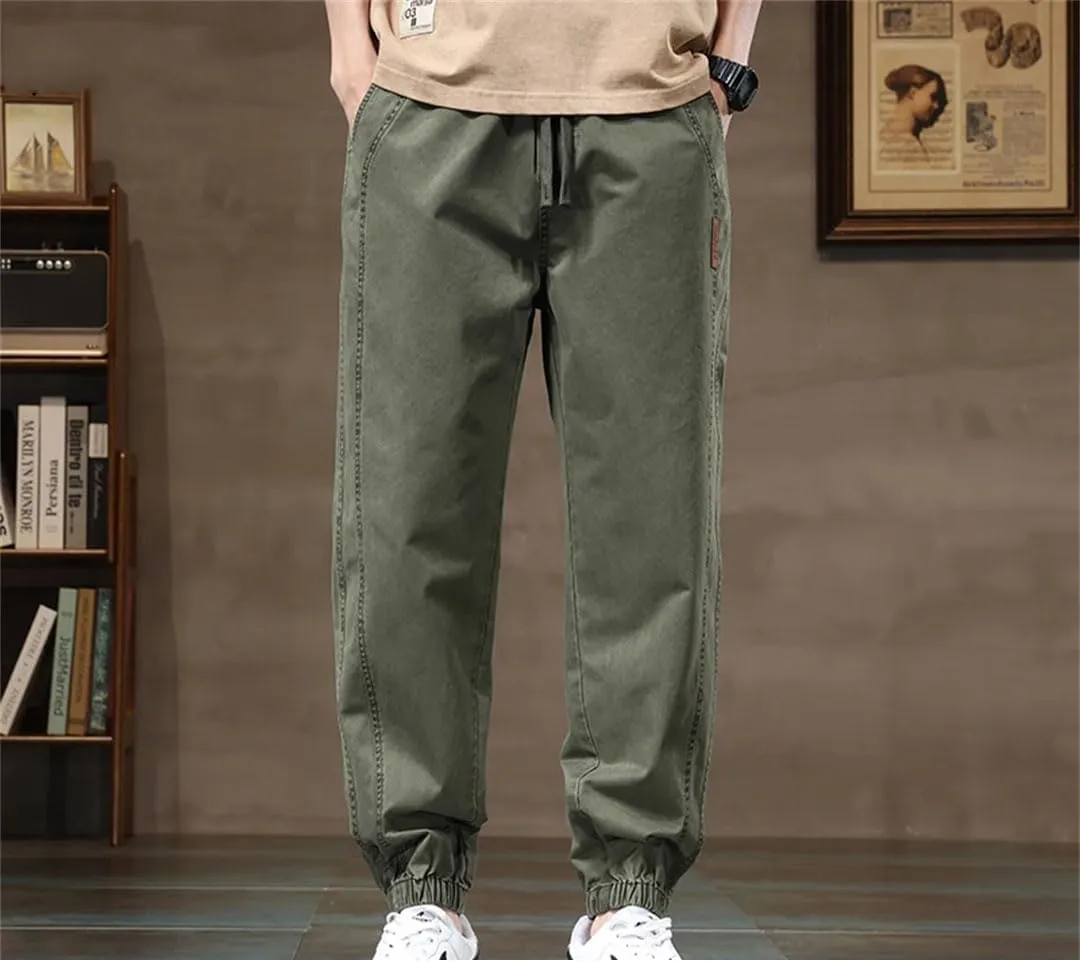 Men's ArmyEN8 Pants Summer Vintage Cotton Trousers Loose Korean Harem Pantalones Cargo Pants