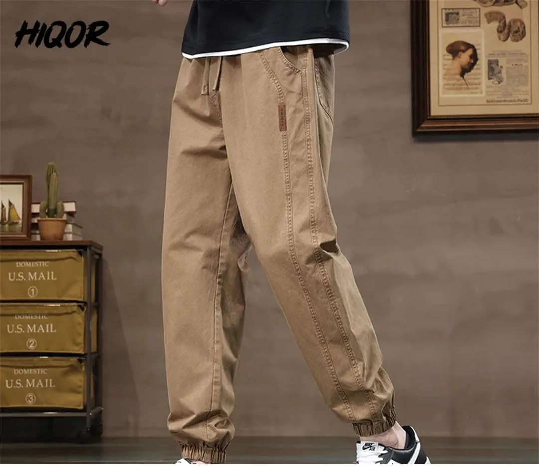 Men's ArmyEN8 Pants Summer Vintage Cotton Trousers Loose Korean Harem Pantalones Cargo Pants