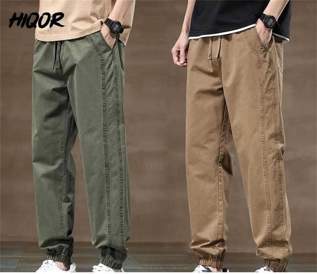 Men's ArmyEN8 Pants Summer Vintage Cotton Trousers Loose Korean Harem Pantalones Cargo Pants