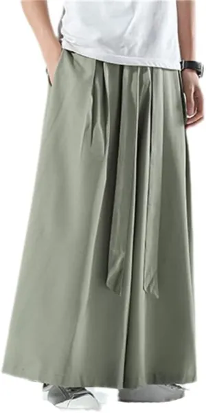 Men's Casual Solid Color Baggy Trousers Chinese Style Harem Pants Elastic Waist Hip Hop Streewear Pants