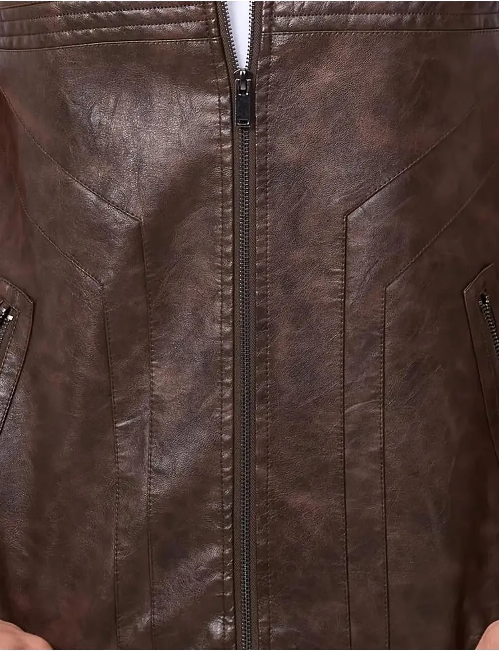Men's Faux Leather Suit Vest Casual Western Vest Jacket Sleeveless Motorcycle Biker Vest Dress Waistcoats