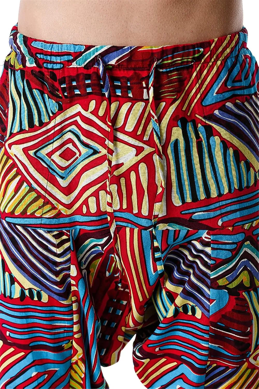 Men's Hippie Baggy Boho Harem Pants African Pattern Print Casual Hip Hop Pants