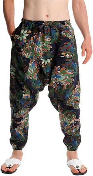 Men's Hippie Baggy Boho Harem Pants African Pattern Print Casual Hip Hop Pants