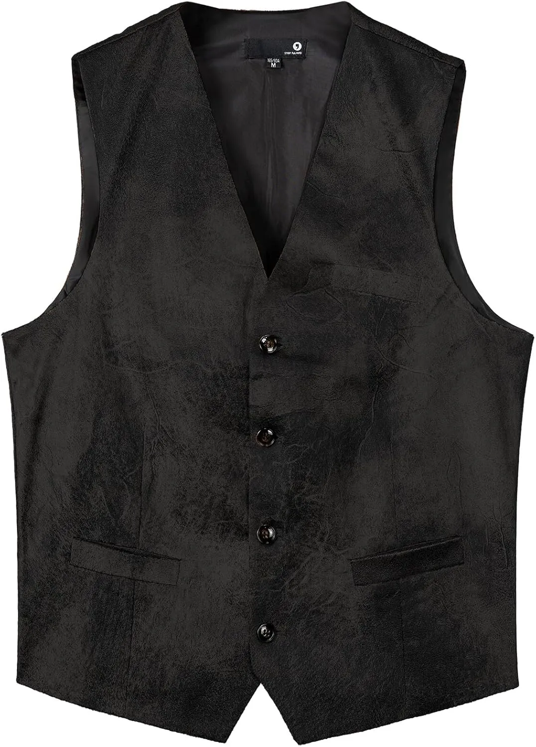 Men's Leather Suit Vest Casual Western Vest Jacket V-Neck Dress Vest Waistcoats