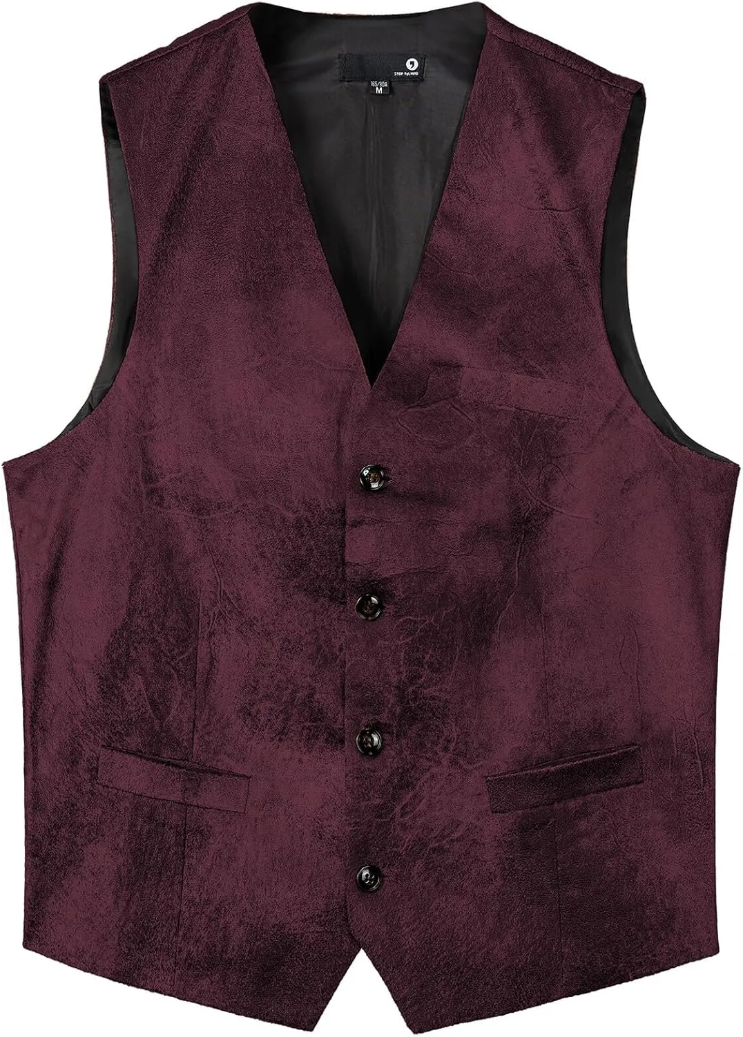 Men's Leather Suit Vest Casual Western Vest Jacket V-Neck Dress Vest Waistcoats
