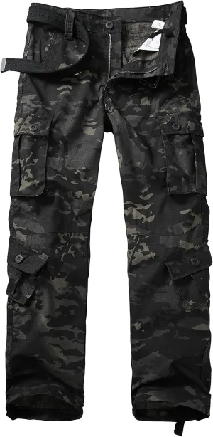 Men's Outdoor Hiking Pants, Tactical Pants Lightweight Casual Work Ripstop Cargo Pants for Men with Pockets