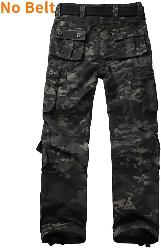 Men's Outdoor Hiking Pants, Tactical Pants Lightweight Casual Work Ripstop Cargo Pants for Men with Pockets