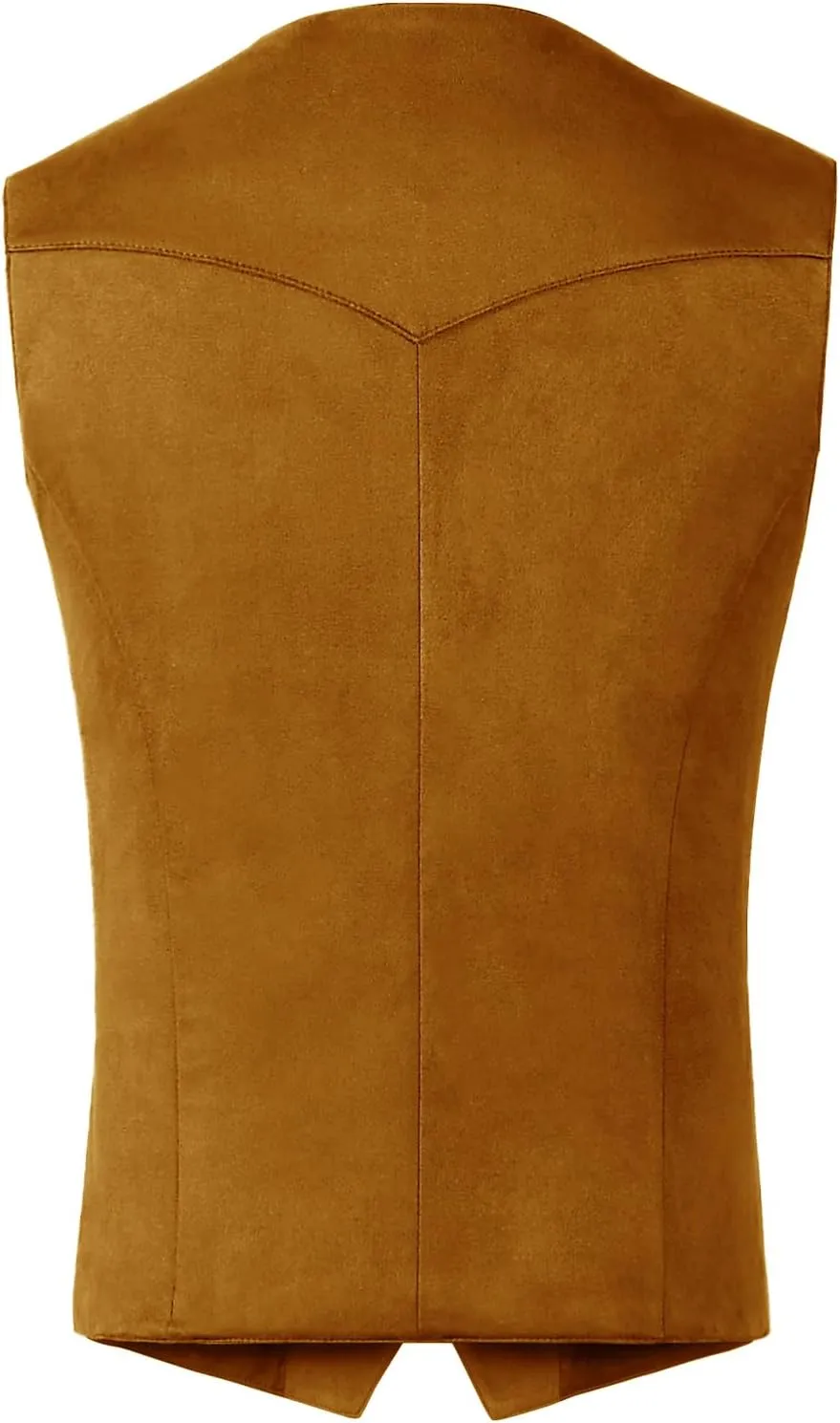 Men's Suede Leather Vest Vintage Cowboy Style Sleeveless Jacket Slim Fit Wedding Waistcoats
