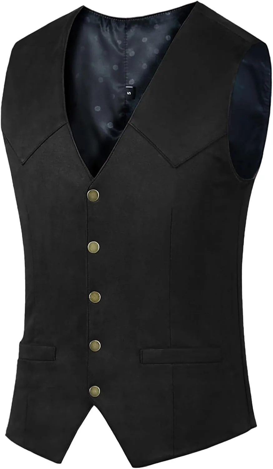 Men's Suede Leather Vest Vintage Cowboy Style Sleeveless Jacket Slim Fit Wedding Waistcoats