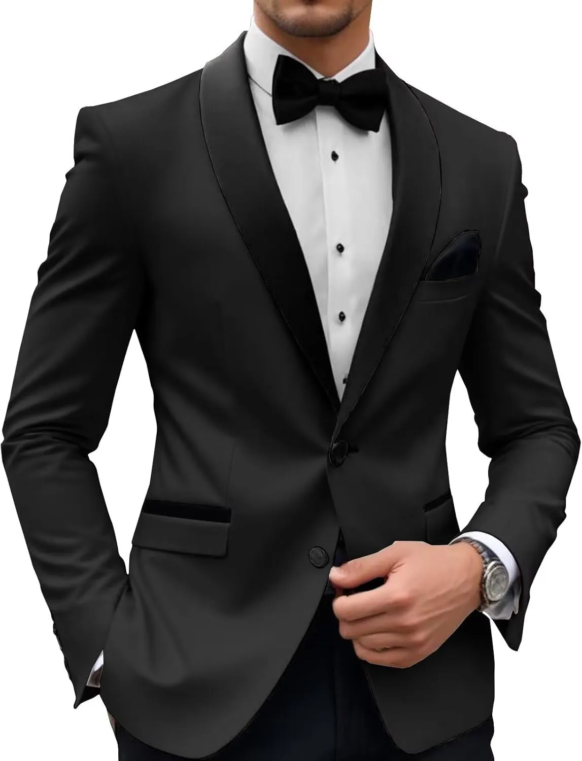 Men's Tuxedo Suits 2 Piece Suit Men Slim Fit Wedding Suits Prom Suits Formal Business Casual Elegant with Tie