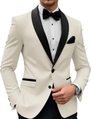 Men's Tuxedo Suits 2 Piece Suit Men Slim Fit Wedding Suits Prom Suits Formal Business Casual Elegant with Tie