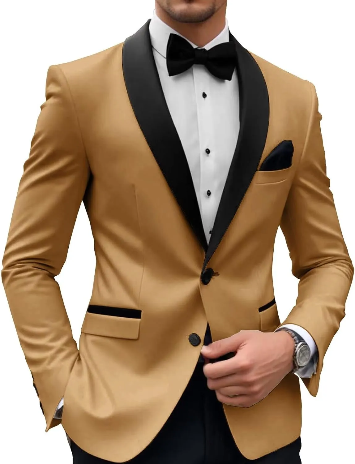 Men's Tuxedo Suits 2 Piece Suit Men Slim Fit Wedding Suits Prom Suits Formal Business Casual Elegant with Tie