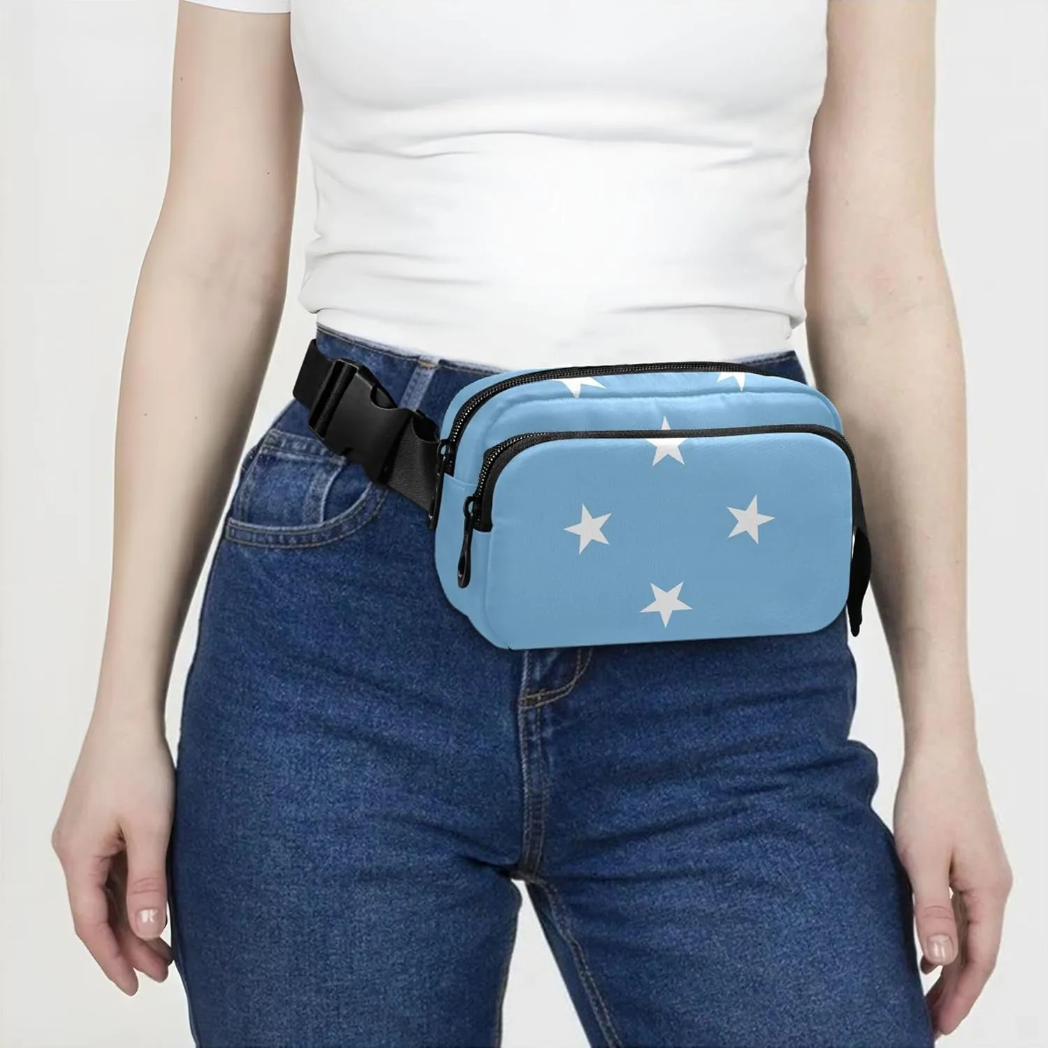 Micronesia Flag Womens Fanny Pack Waterproof Hip Pack Belt Pouch Colorful Waist Pack for Women