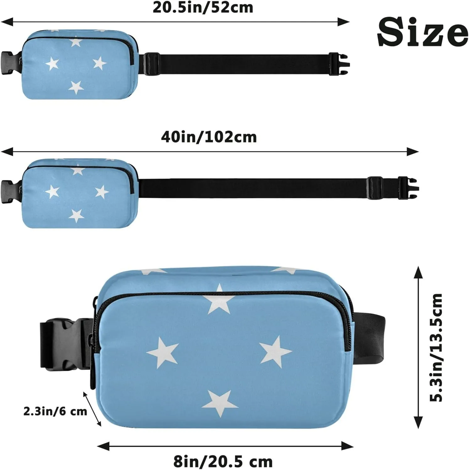 Micronesia Flag Womens Fanny Pack Waterproof Hip Pack Belt Pouch Colorful Waist Pack for Women