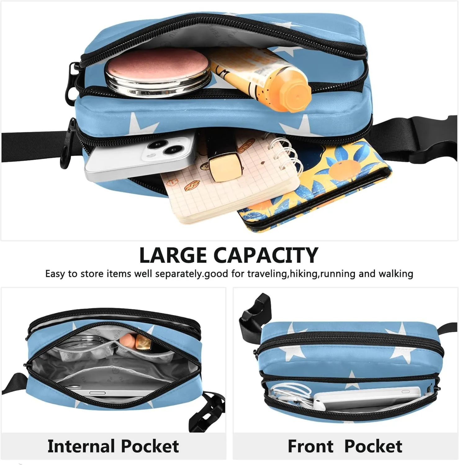 Micronesia Flag Womens Fanny Pack Waterproof Hip Pack Belt Pouch Colorful Waist Pack for Women