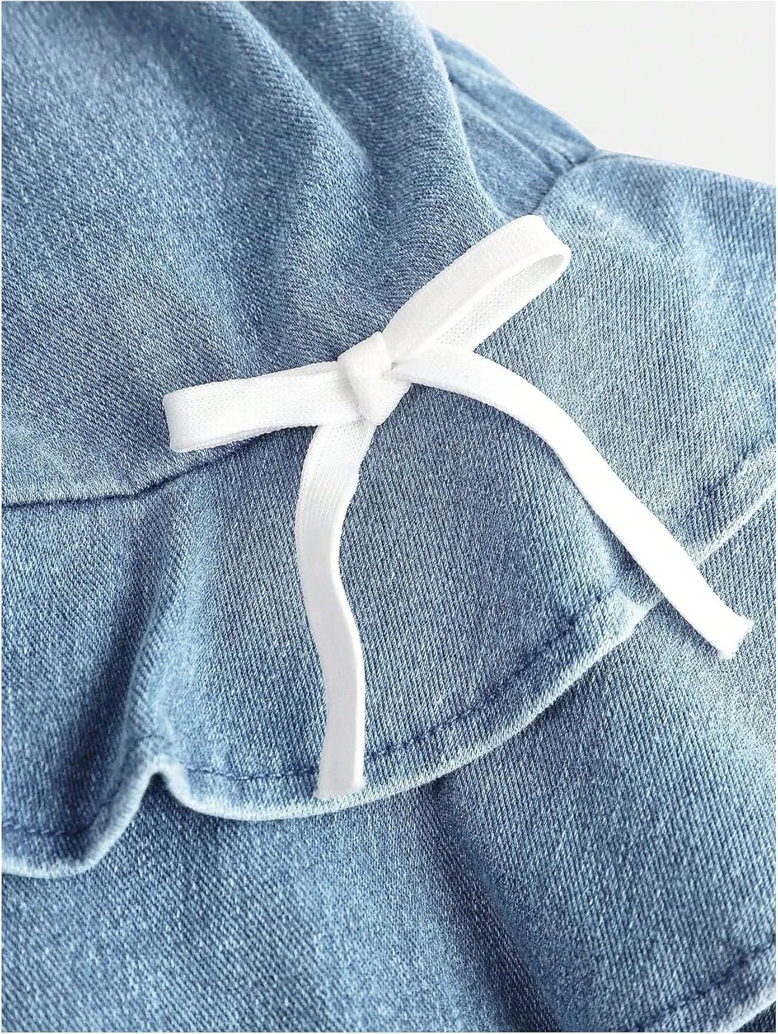 Milumia Girl's Ruched Denim Tube Dress Bow Knot Tiered Layered Short Dresses