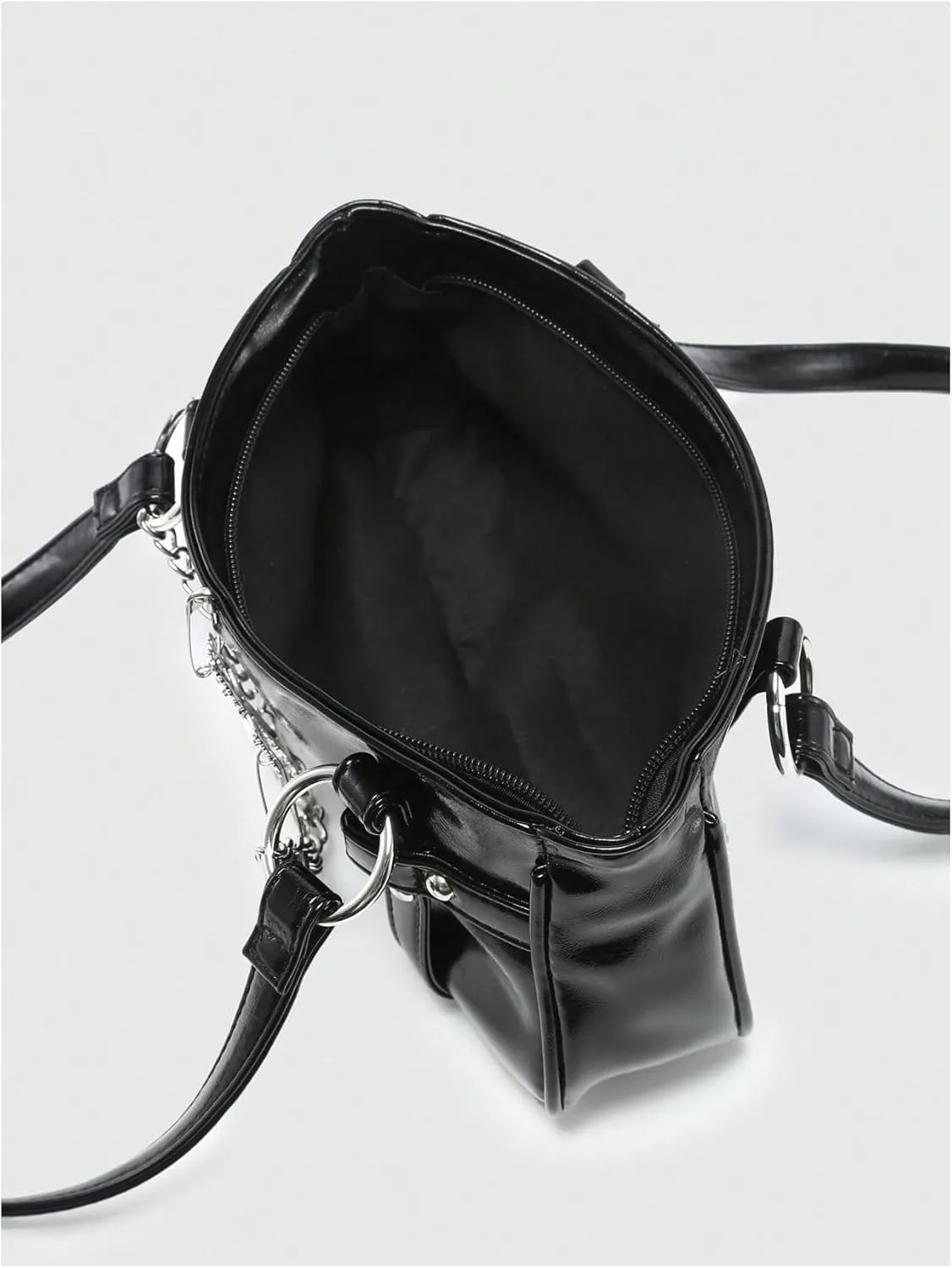 Milumia Women's Gothic Pu Leather Clutch Shoulder Bags Y2K Punk Vintage Handbag
