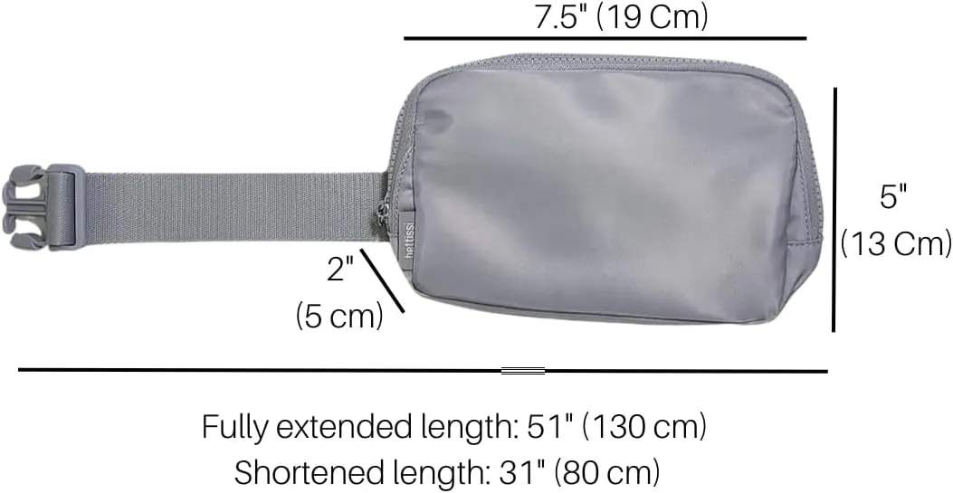 Mini Belt Bag Fanny Pack for Women, Men, Junior, Teens, Unisex Fashion Waist Crossbody Sling Bags, Travel Biking, Everywhere with Adjustable Strap, Lightweight Nylon Waterproof (Light Grey)