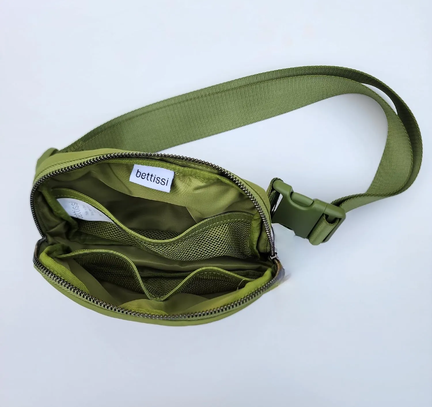 Mini Belt Bag Fanny Pack for Women, Men, Junior, Teens, Unisex Fashion Waist Crossbody Sling Bags, Travel Biking, Everywhere with Adjustable Strap, Lightweight Nylon Waterproof (Olive)