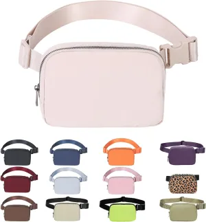 Mini Belt Bag Waist Small Pouch With Strap Fanny Pack Crossbody bag For Women Bum Bag For Workout Sports Traveling Walking Running Hiking Cycling Shopping Hiking,Nylon WaterproofBeige