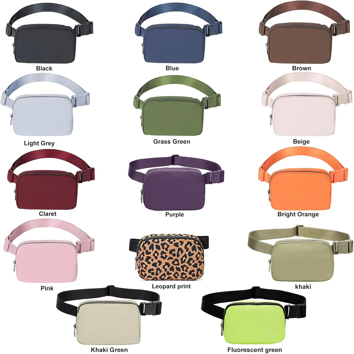 Mini Belt Bag Waist Small Pouch With Strap Fanny Pack Crossbody bag For Women Bum Bag For Workout Sports Traveling Walking Running Hiking Cycling Shopping Hiking,Nylon Waterproof,Black
