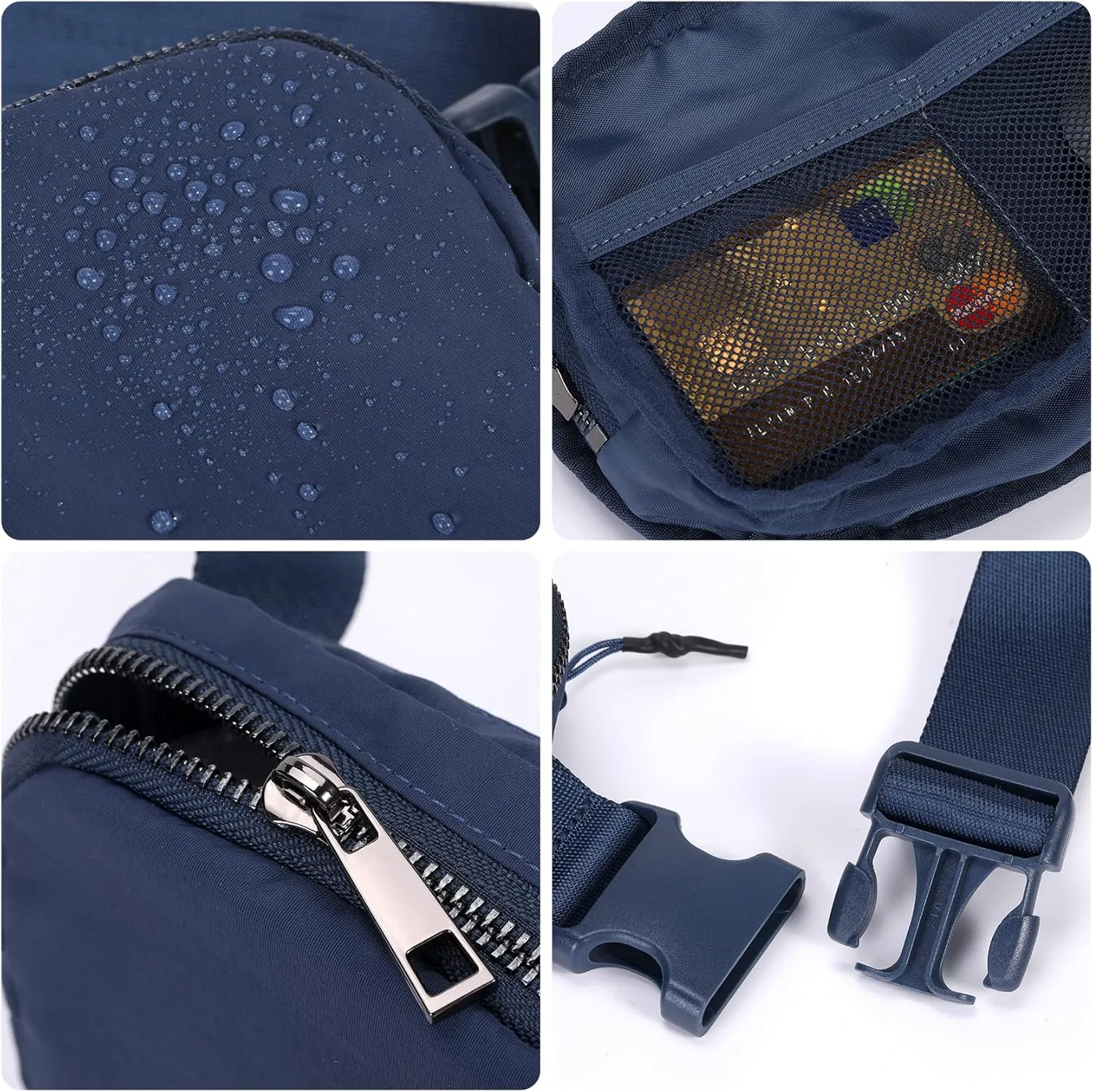 Mini Belt Bag Waist Small Pouch With Strap Fanny Pack Crossbody bag For Women Bum Bag For Workout Sports Traveling Walking Running Hiking Cycling Shopping Hiking,Nylon Waterproof,Black