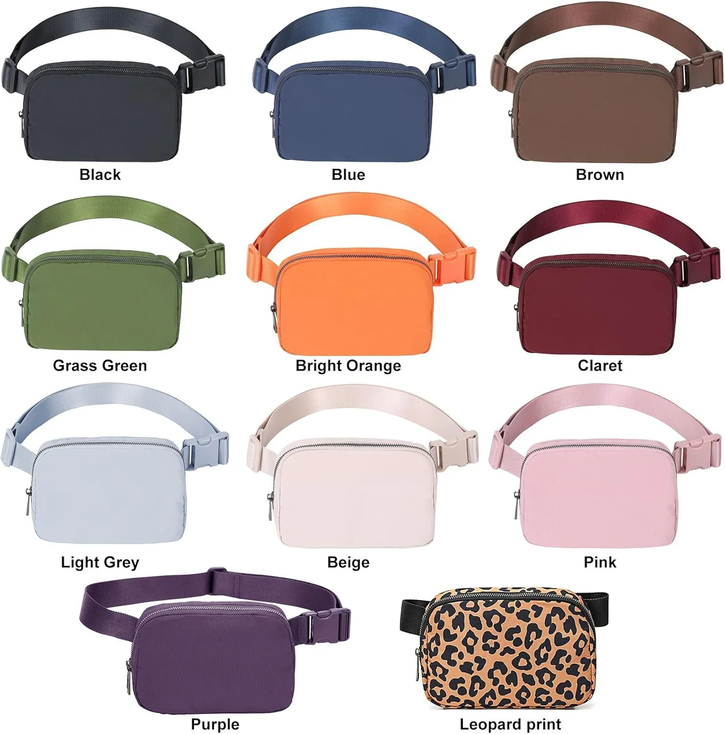 Mini Belt Bag Waist Small Pouch With Strap Fanny Pack Crossbody bag For Women Bum Bag For Workout Sports Traveling Walking Running Hiking Shopping Hiking,Nylon WaterproofLight Grey