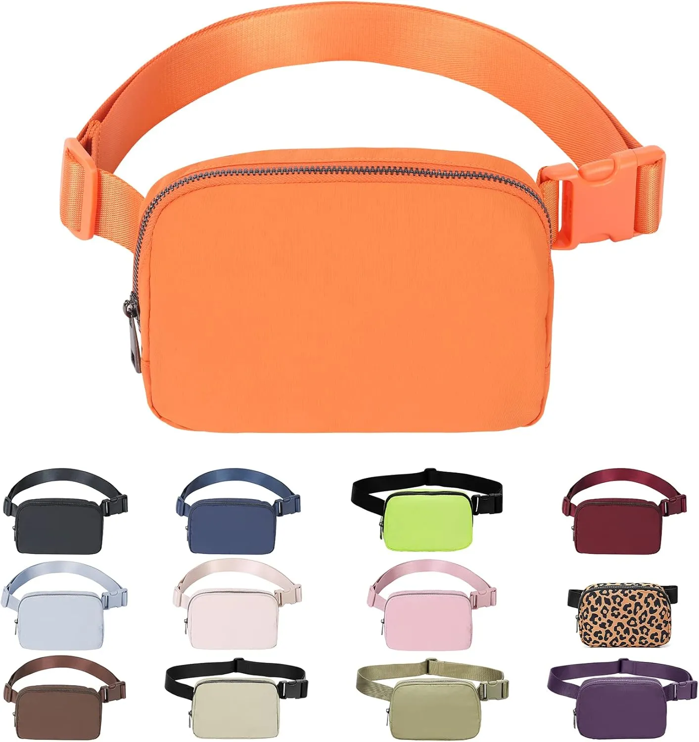 Mini BeltBag Waist Small Pouch With Strap Fanny Pack Crossbody bag For Women BumBag For Workout Sports Traveling Walking Running Hiking Cycling Shopping Hiking,Nylon WaterproofOrange