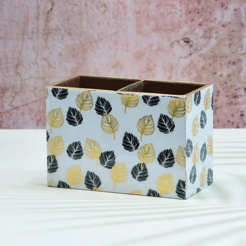 Monochrome Gold Foil MDF Cutlery Holder