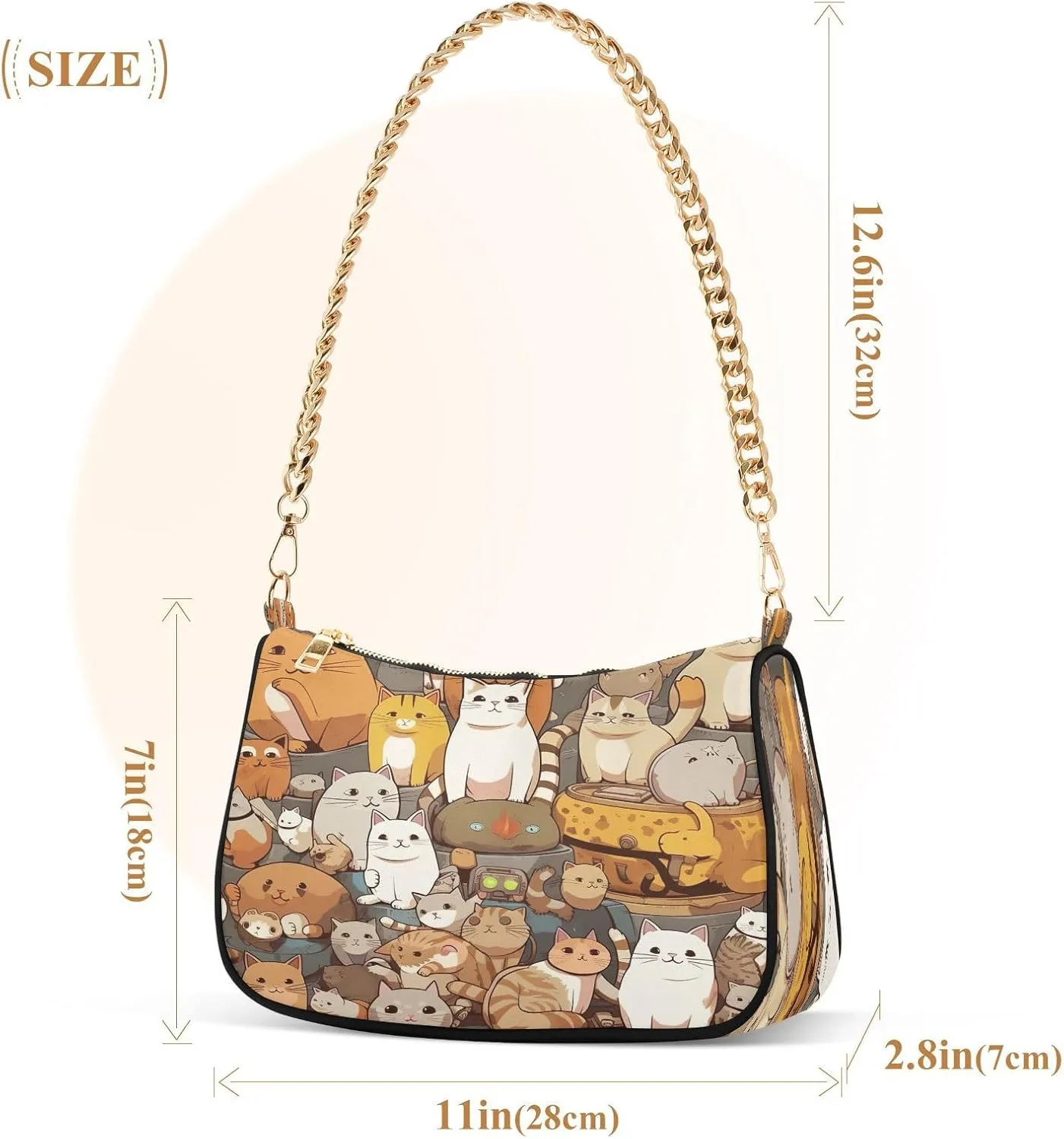 Nautical Blue Watercolor Waves Small Shoulder Bag for Women, Cute Shoulder Bags Aesthetic