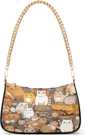 Nautical Blue Watercolor Waves Small Shoulder Bag for Women, Cute Shoulder Bags Aesthetic
