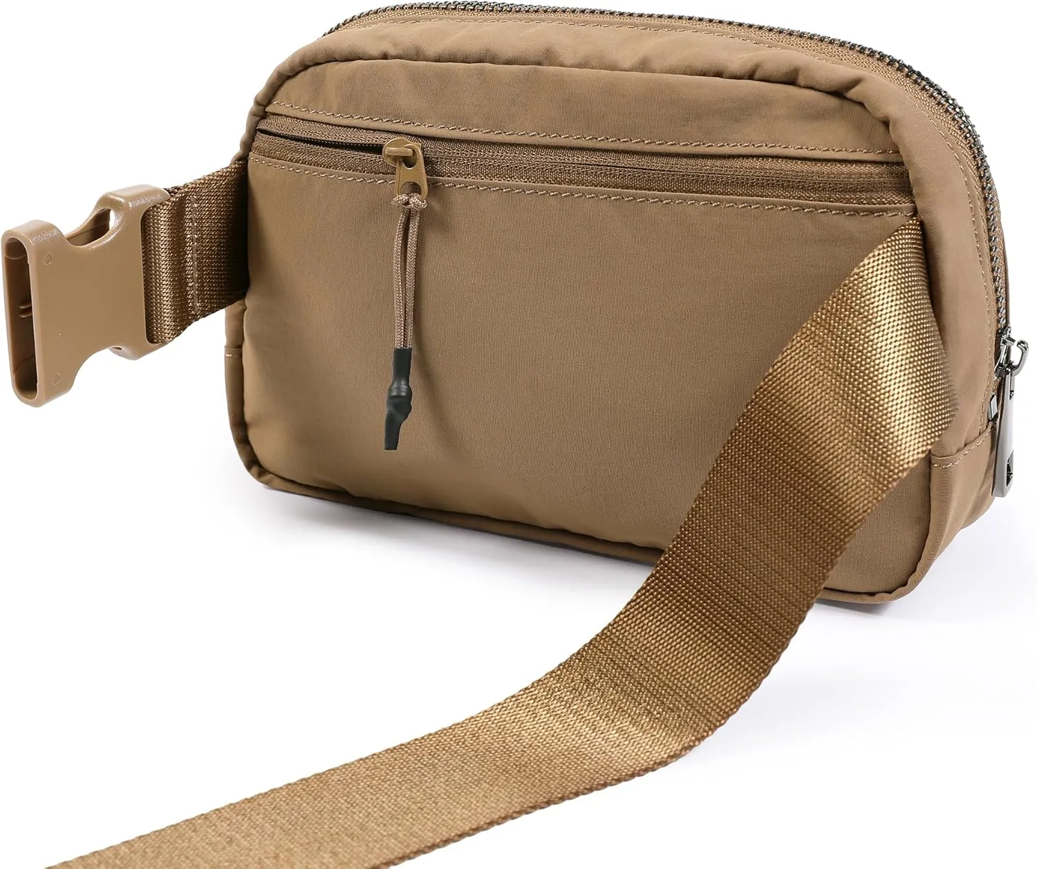ODODOS Unisex Mini Belt Bag with Adjustable Strap Small Fanny Pack for Workout Running Traveling Hiking, Caramel