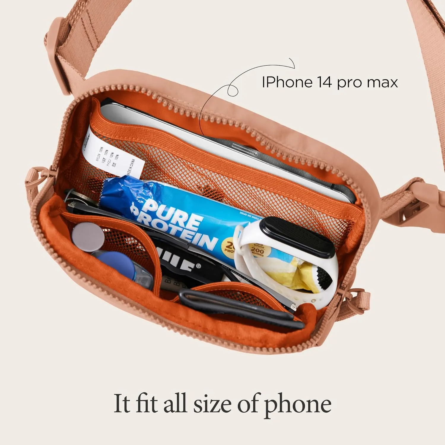 ODODOS Unisex Mini Belt Bag with Adjustable Strap Small Fanny Pack for Workout Running Traveling Hiking, Sundurn