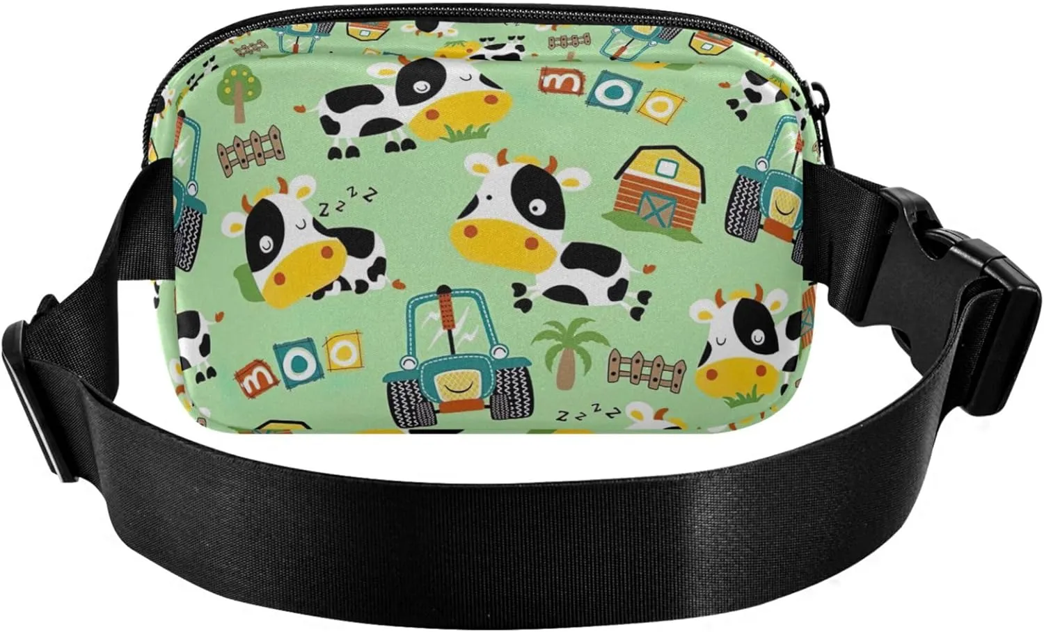 Personalized Cow Farm Animals Truck Women Fanny Pack Waterproof Belt Bags Hip Pack Cute Travel Waist Pouch