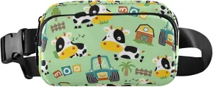Personalized Cow Farm Animals Truck Women Fanny Pack Waterproof Belt Bags Hip Pack Cute Travel Waist Pouch