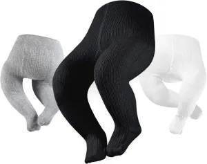 Petrass Baby Girls Cable Knitted Tights Infant Full-Footed Seamless Cotton Tights New-born Girls Seamless Leggings 3/4/5/6