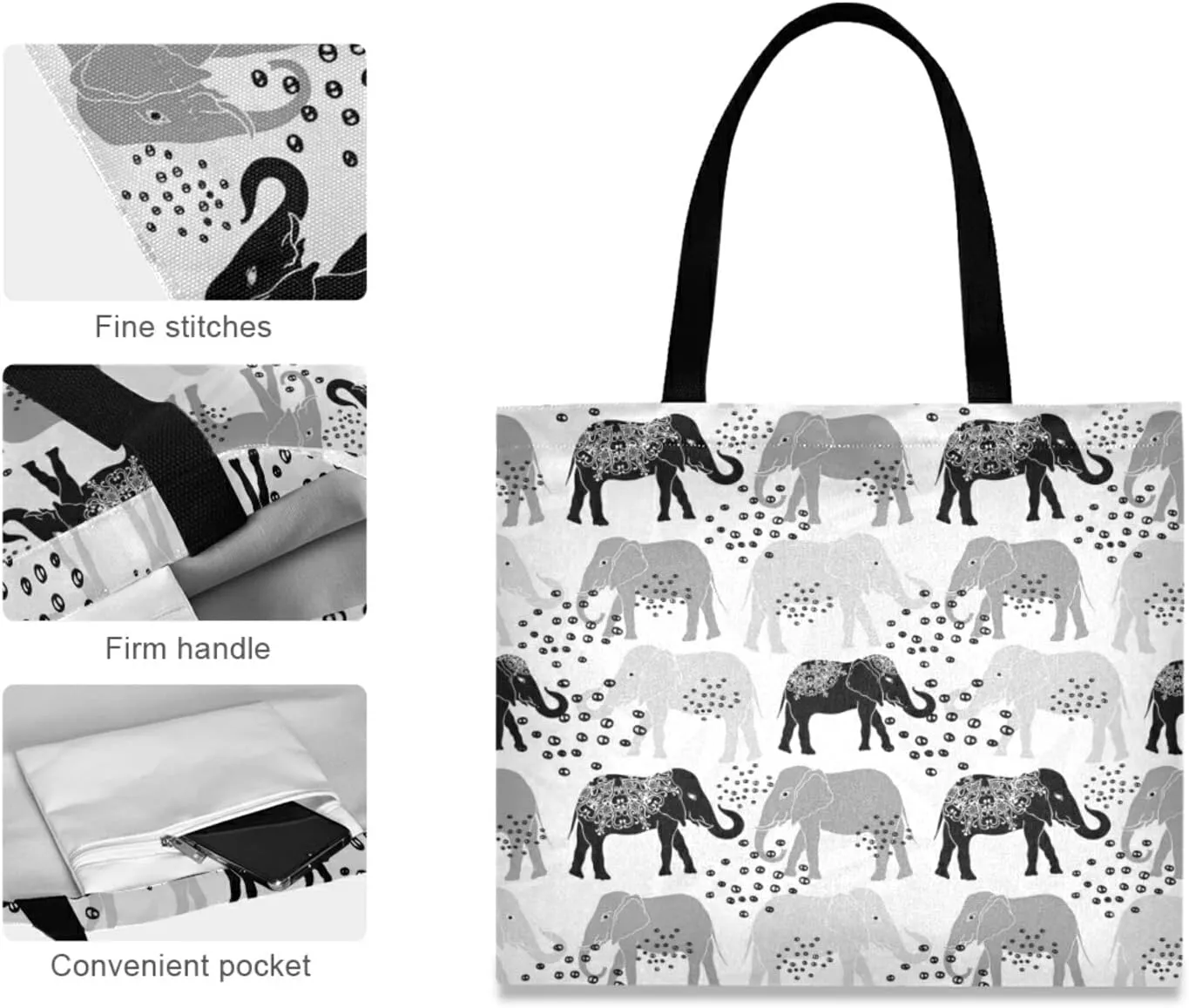 Poeticcity Women Grocery Tote Bag, Canvas Shoulder Bags, Women Handbag for Outdoors