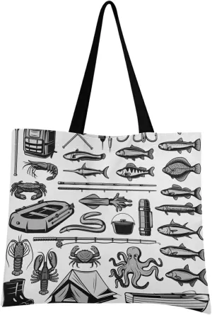 Poeticcity Women Grocery Tote Bag, Canvas Shoulder Bags, Women Handbag for Outdoors