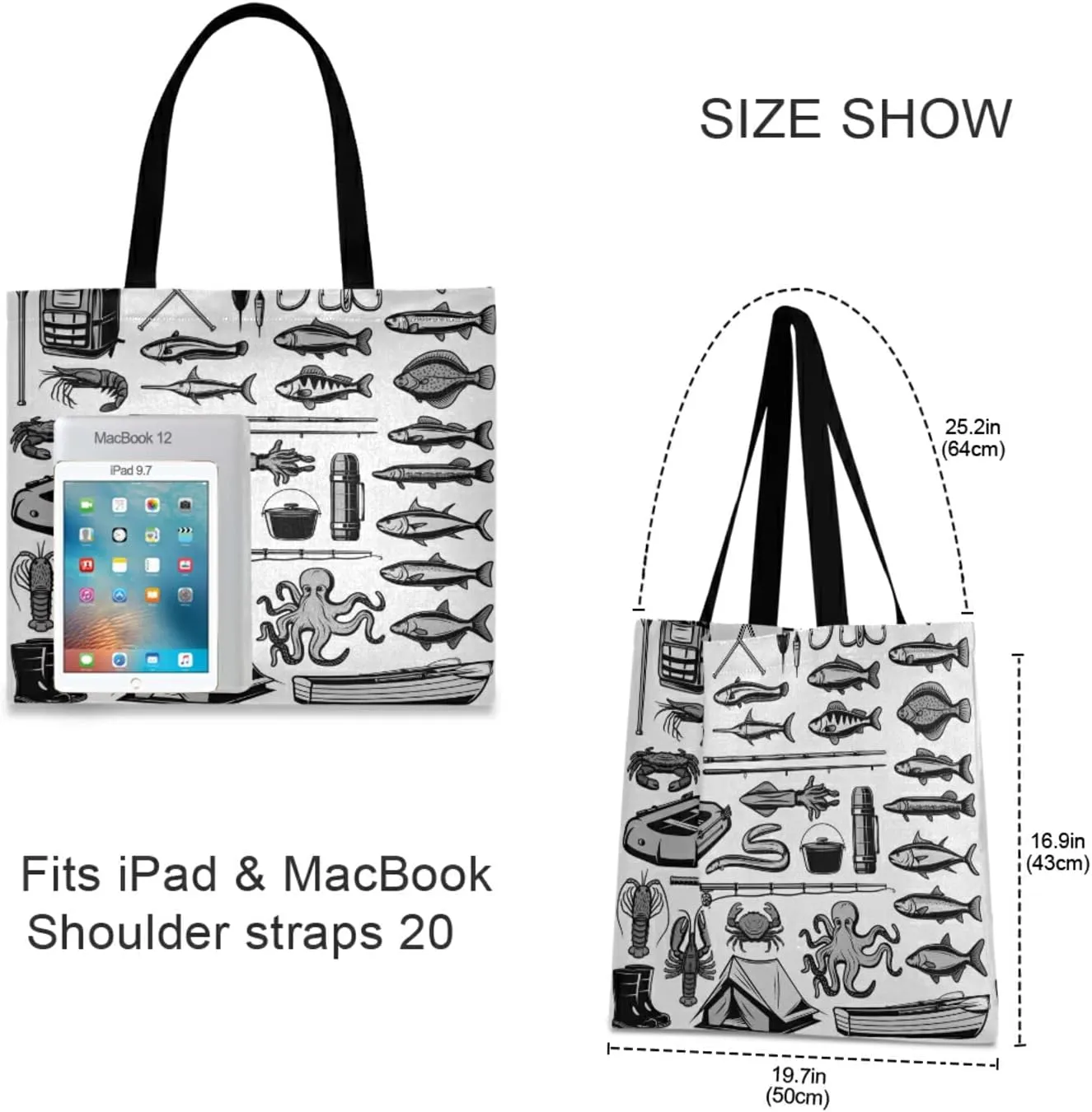 Poeticcity Women Grocery Tote Bag, Canvas Shoulder Bags, Women Handbag for Outdoors