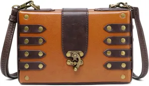 PU Leather Messenger Bag Gothic Retro Crossbody Shoulder Bags Satchel for Women