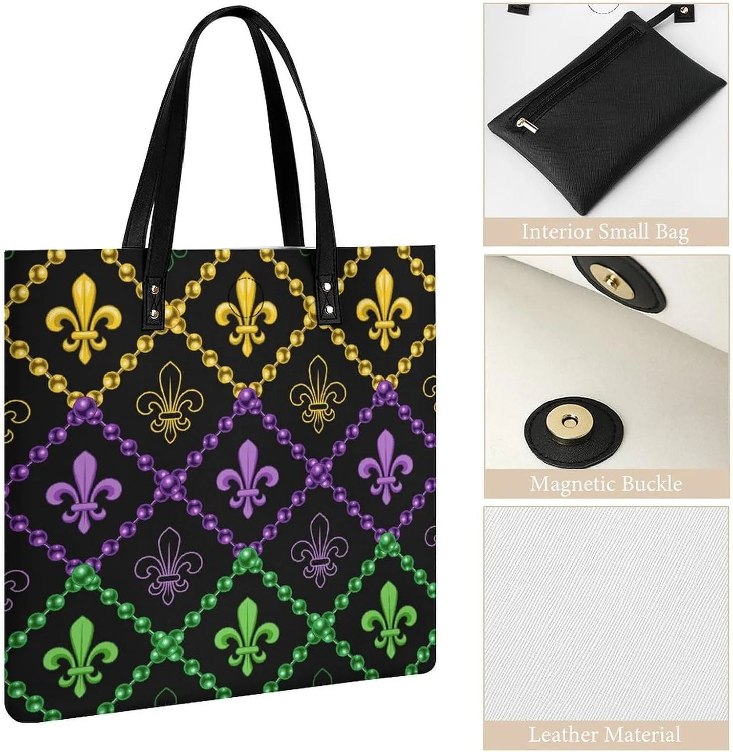 Pu Leather Tote Bag for Women Work Shoulder Bags Purses Handbags