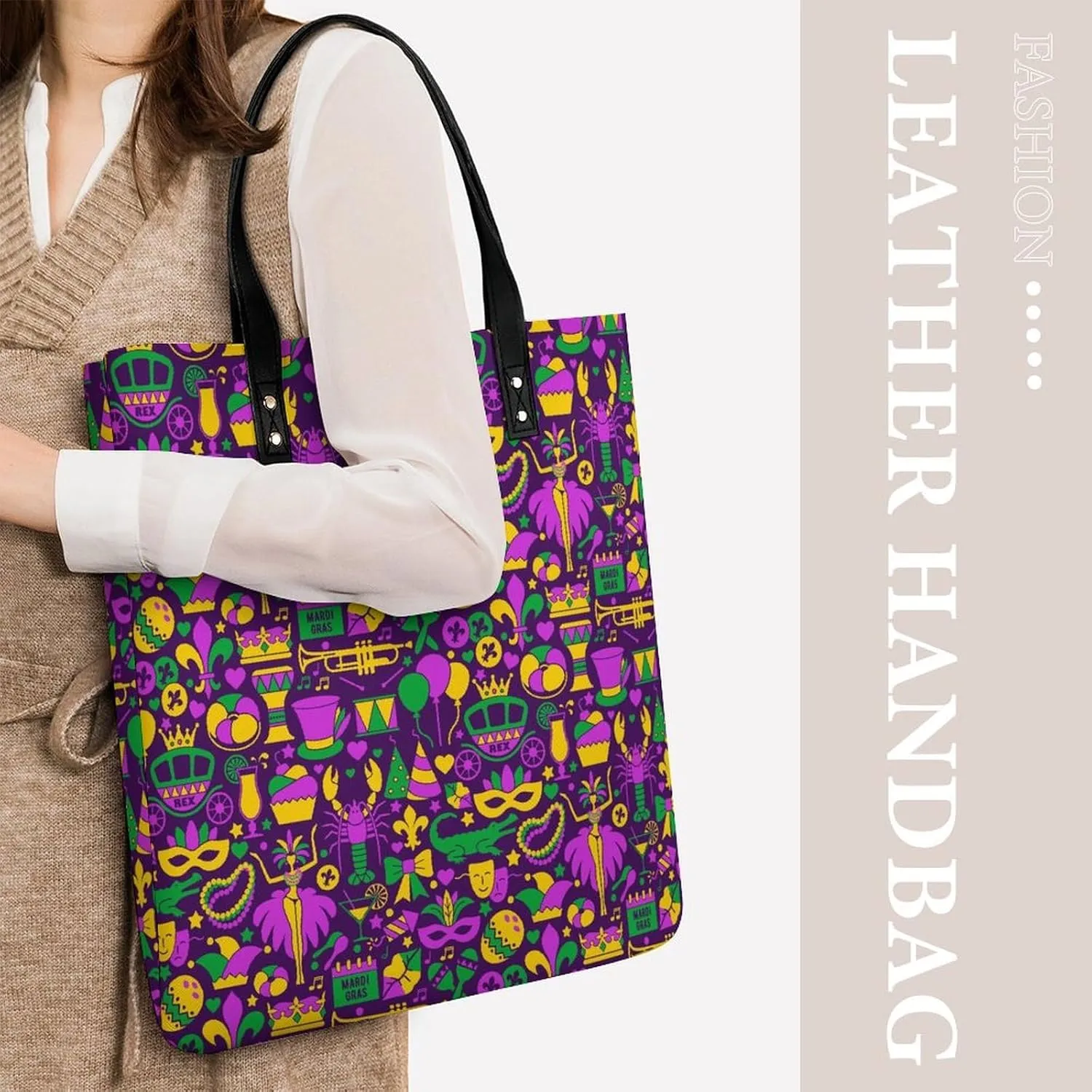 Pu Leather Tote Bag for Women Work Shoulder Bags Purses Handbags