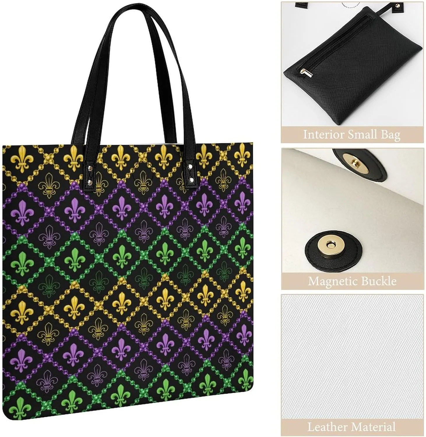 Pu Leather Tote Bag for Women Work Shoulder Bags Purses Handbags