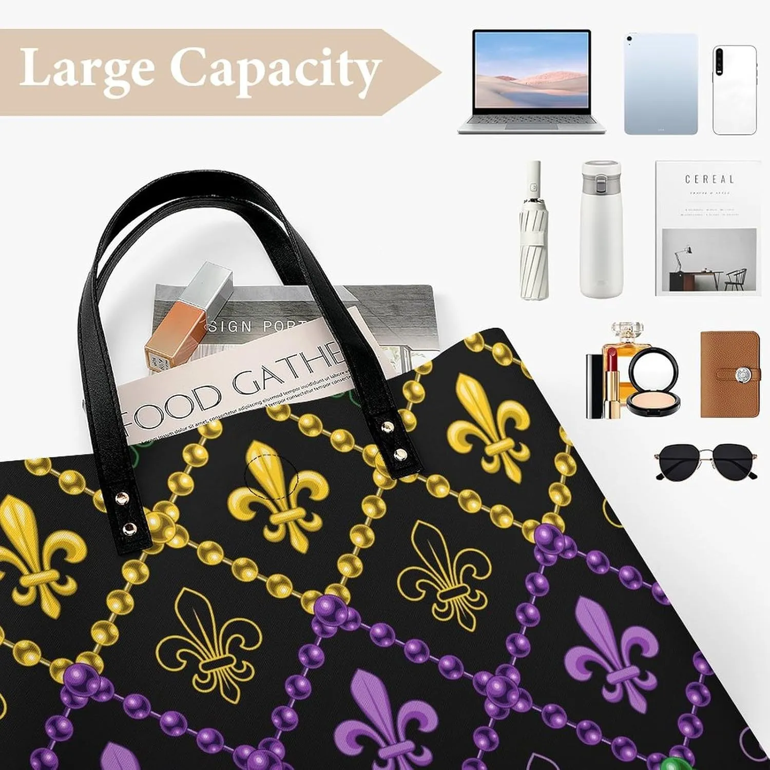 Pu Leather Tote Bag for Women Work Shoulder Bags Purses Handbags
