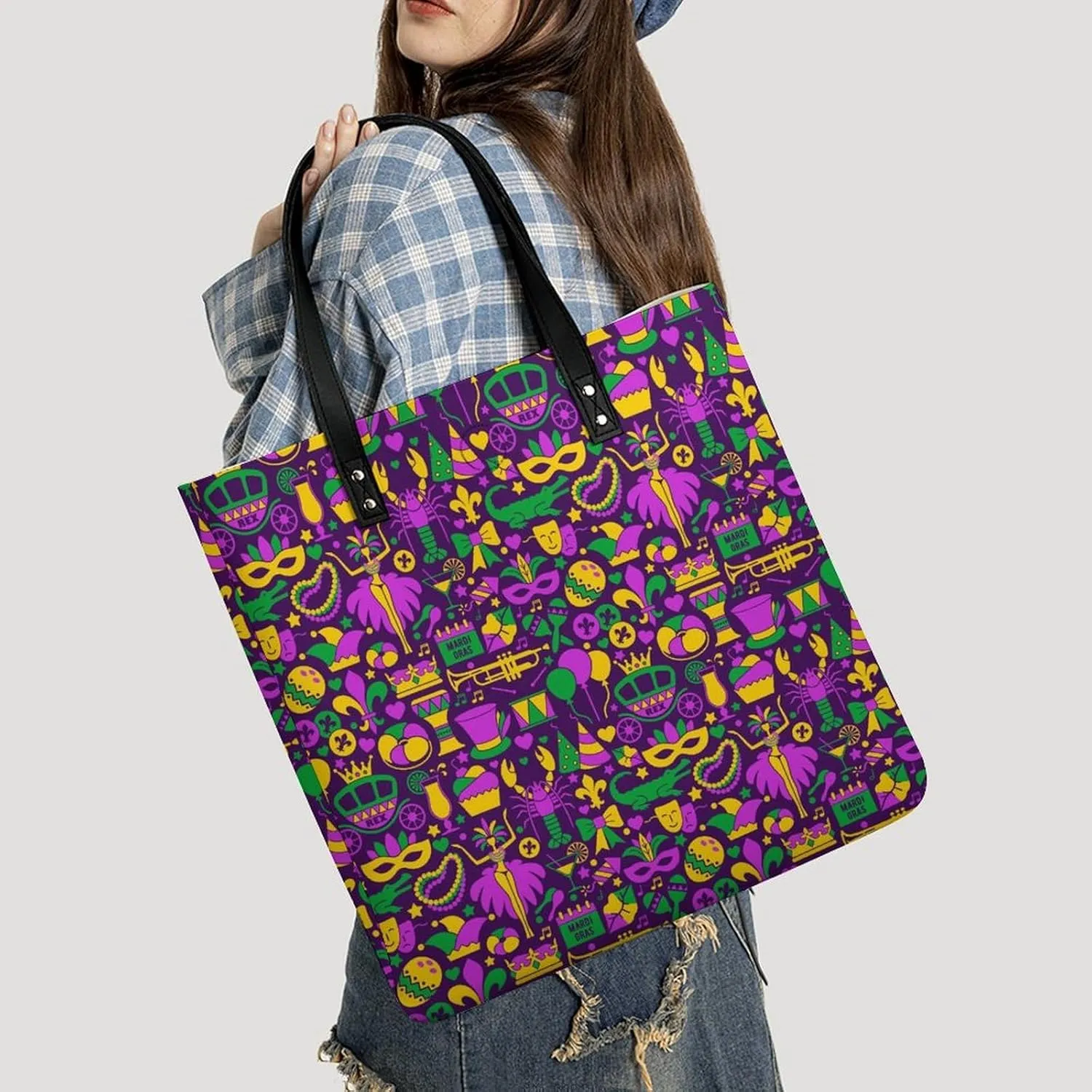 Pu Leather Tote Bag for Women Work Shoulder Bags Purses Handbags