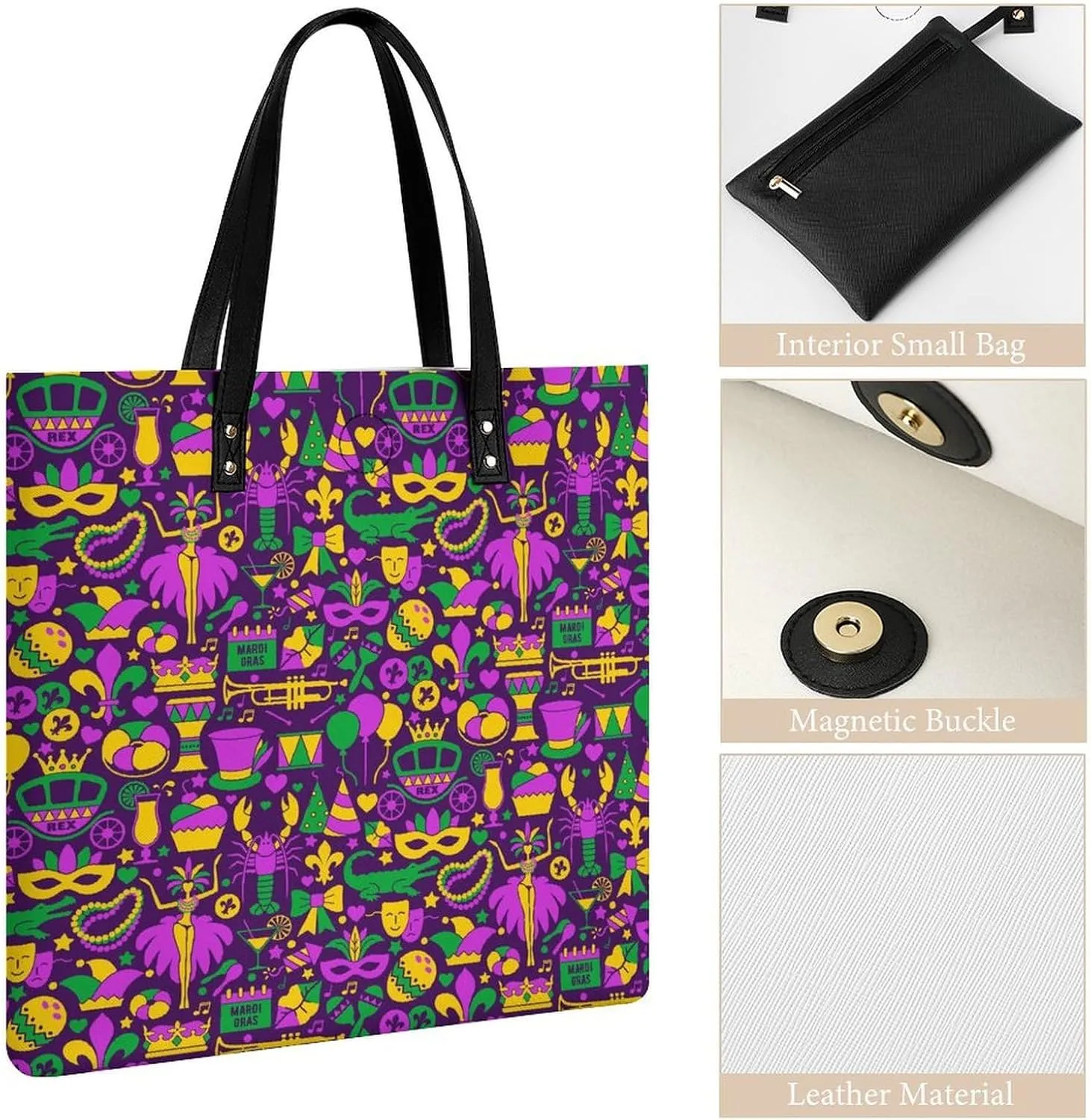 Pu Leather Tote Bag for Women Work Shoulder Bags Purses Handbags